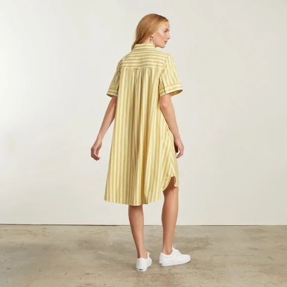 Everlane Day Tripper Dress - Yellow & White Striped XXS - Picture 2 of 14